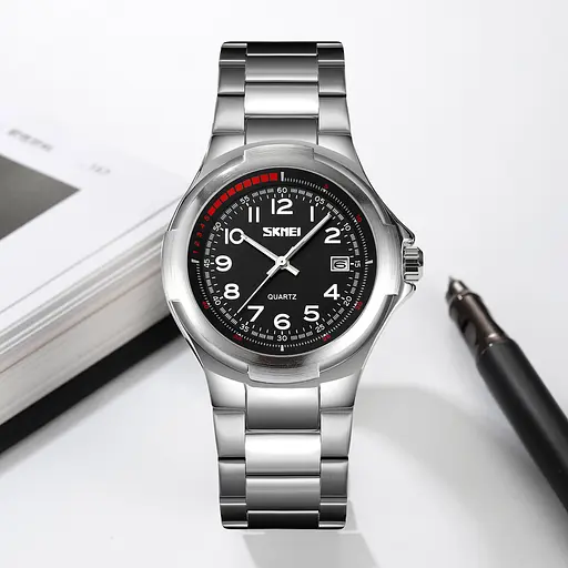 Наручний годинник чоловічий 9320SIBK Срібний-Чорний Skmei acs0030919 - фото 3