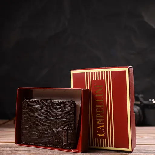 Мужской кожаный кошелек Canpellini 10.5х8х1 см acs0025587 - фото 9