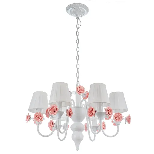 Люстра подвесная Brille с абажуром флористика E14 40W WH (BKL-517S/6)