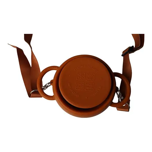 Безопасная пищевая силиконовая складная чашка oldbro 450 мл orange dark - фото 5