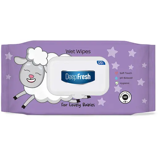 Салфетки влажные для детей Deep Fresh Lovely Babies Little Lamb с клапаном 120 шт.