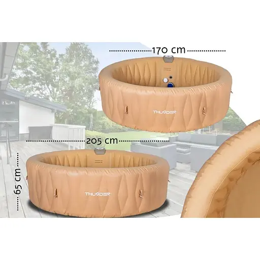 Джакузи-SPA надувная THUNDER LATTE 6-местная серая мебель из ротанга 4 шт. (LATTE-HALF-GRAY) - фото 8