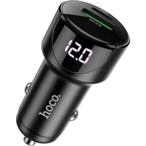 Автомобильное зарядное устройство Hoco Z42 Display USB 20w Type-C 3.0A