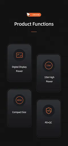 Зарядний пристрій Usams 33w з дисплеєм Digital Display Fast Charger CC152 T46 - фото 7
