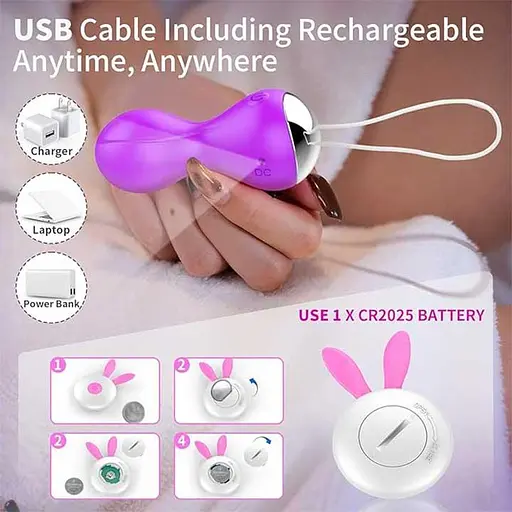 Вагінальні кульки Кегеля з вібрацією 12 режимів Рожевий - фото 6