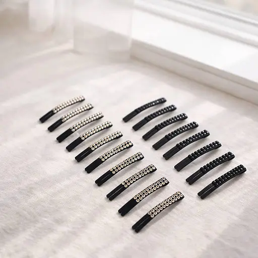 Набір металевих шпильок невидимий для волосся з кристалами 20 шт. - фото 2