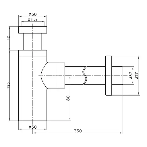 Напівсифон для умивальника Frap F82-6 під донний клапан, латунь, білий, Білий - фото 7