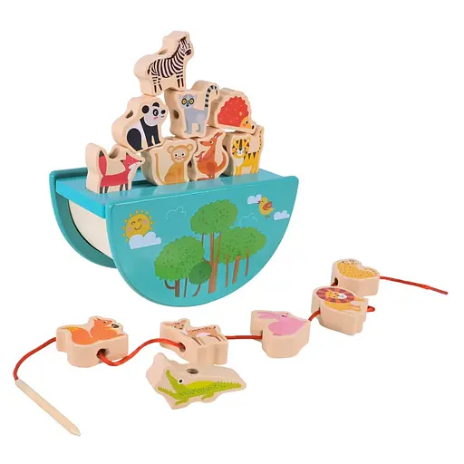 Деревянная игрушка Балансир-шнуровка 2 в 1 Bambi C9406 - фото 2