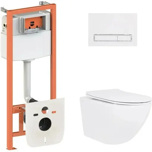 Набір Q-tap Nest 4 в 1 підвісний унітаз Jay Ultra Quiet 520x360x320 + комплект інсталяції QT07335175W48180 - фото 1