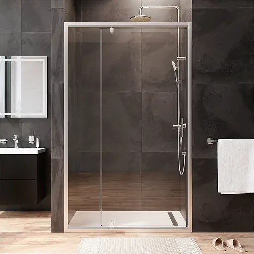 Душевые двери AM.PM Gem 120x195 см стекло прозрачное хром матовый W90UG-120-1P-195MT, прозрачный, хром матовый - фото 3