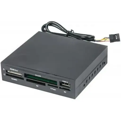 Кардрідер 3.5" Gembird, чорний, SD / microSD / xD / MS / M2 / CF / USB 2.0 (FDI2-ALLIN1-02-B) - фото 1