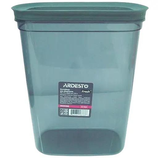 Контейнер для хранения пищевых продуктов Ardesto Fresh 3.1 л прямоугольный серый (AR1311GG)