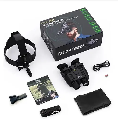 Бинокулярный прибор ночного видения на голову Dsoon NV8000 (до 400м в темноте) - фото 2