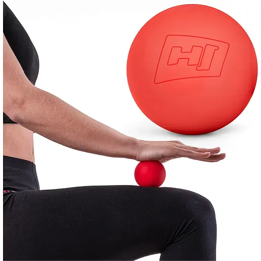 Силиконовый массажный мяч Hop-Sport HS-S063MB 63 мм красный - фото 2