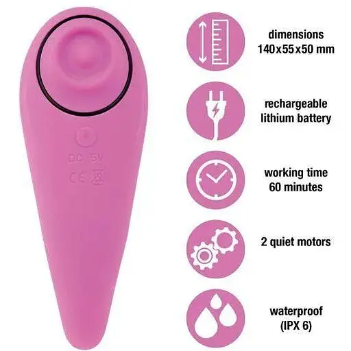 Пульсатор для клитора плюс вибратор FeelzToys FemmeGasm Tapping & Tickling Vibrator Pink - фото 4