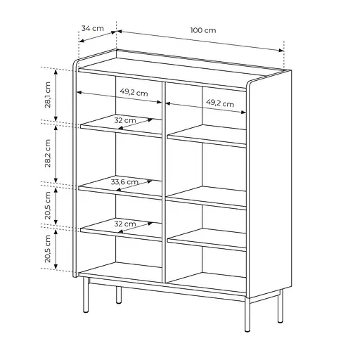 Комод високий Perfect Home Левел / Level 4-дверний 4D/103 Беж/дуб сканді (PFH-091157) - фото 5