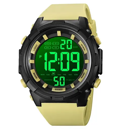 Чоловічий наручний годинник Skmei 1845 Жовтий - фото 3