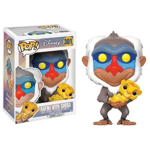 Фігурка Funko Pop Дісней Король Лев Рафікі з Сімбою The Lion King Rafiki With Simba 10 см FP LK RS 301