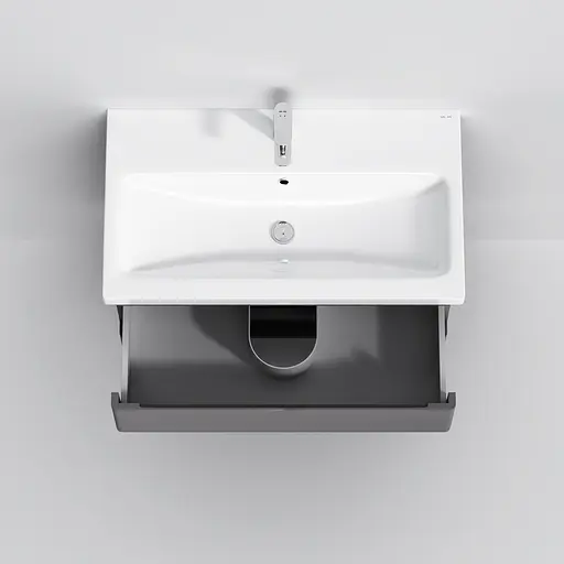 Тумба з умивальником AM.PM Hit підвісна 75 см графіт матовий M93A-FHX0752-WC0752GM38 Графіт - фото 9