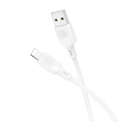 Кабель BOROFONE BX113 Lenny silicone charging data cable iP(L=1M) White - фото 1