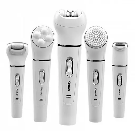 Эпилятор аккумуляторный Kemei KM-2199 5в1 Белый - фото 6
