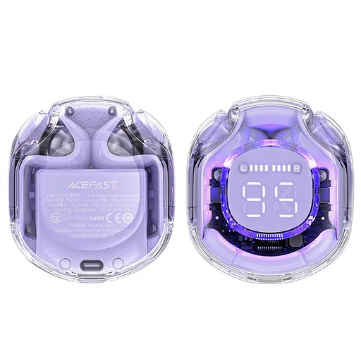 Навушники бездротові Acefast TWS T8 вакуумні фіолетовий - фото 5