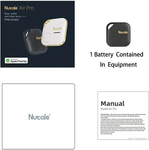 Локатор Nutale Air Pro Key Finder Tag Black – Только IOS – 1 шт. Bluetooth Item Finder Tracker Item Locator - Работа с iPhone - фото 6