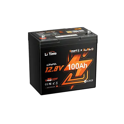 Акумуляторна батарея літій-залізо-фосфатна з Bluetooth 12.8В 100А*год LiFePO4 LiTime Xtramini L12V100-100-XTRA-MINI-BT-4-A55 (44-00512) - фото 1