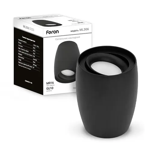 Накладной светильник Feron ML306 под лампу черный - фото 1