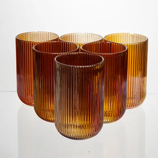 Набір склянок 6 штук 350 мл для лимонадів соку води коктейлів склянки скляні для напоїв Yiwu HP-19-208 - фото 1