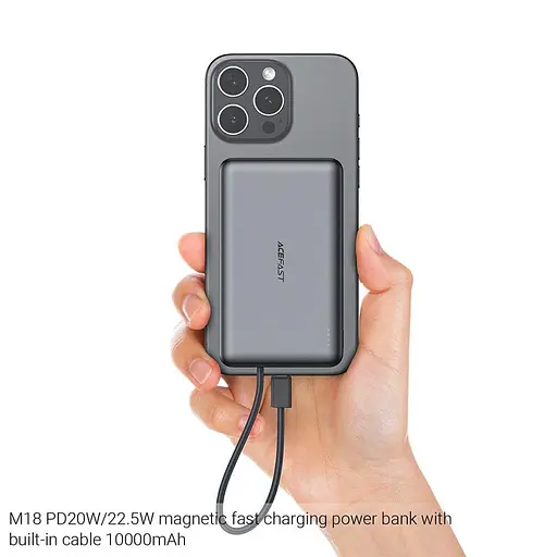 Павербанк Acefast Black 10 000 mAh / 22.5 Вт (6974316284017) - фото 5