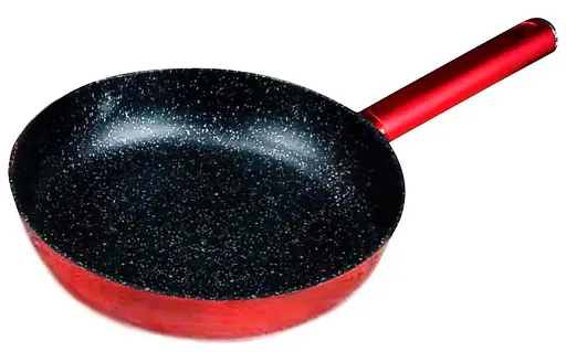 Сковорода з кришкою Zurrichberg ZB/2102 30 см з мармуровим покриттям з бакелітовою ручкою Червоний - фото 2