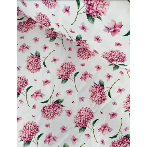 Комплект Ранер 170х40 см + серветки 30х40 см 20 шт водовідштовхувальний з 3D принтом Гортензія рожевий - фото 1