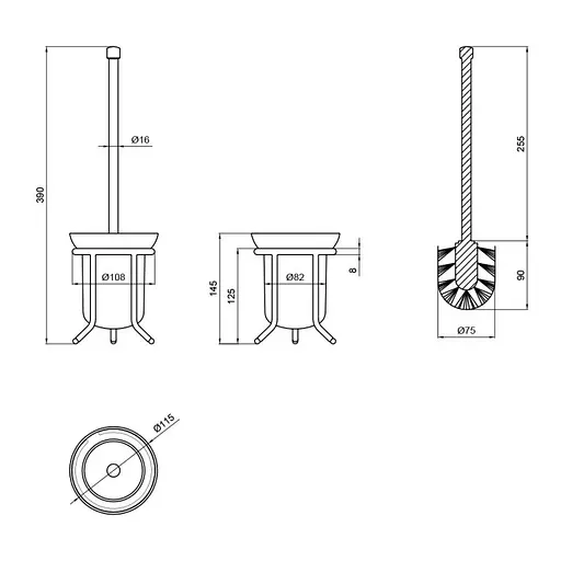 Ершик для унитаза Lidz (CRG)-121.05.04, Белый матовый - фото 2