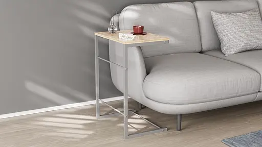 Столик Террі Ferrum-decor 650x440x330 Сірий метал ДСП Дуб Сан-Марино 16 мм (FRD-104663)