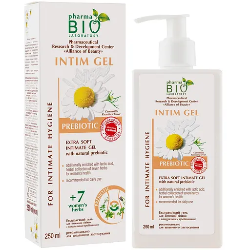 Уцінка. Екстрам'який гель для інтимної гігієни Pharma Bio Laboratory з натуральними пробіотиками, 250 мл
