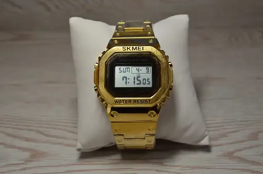 Чоловічий наручний годинник Skmei 1456 Singapore Золотистий - фото 5