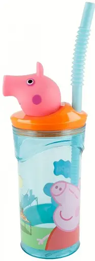 Стакан для дітей з трубочкою 360 мл Stor Peppa Pig (48666) - фото 1