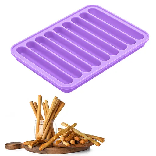 Форма силіконова для випічки хлібних паличок Гриссіні 15х11х1 см, A-plus Фіолетовий 86259 - фото 1