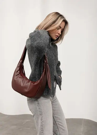 Женская сумка Sambag HOBO S бургунди 30 х 13 х 8 см (53100013) - фото 5