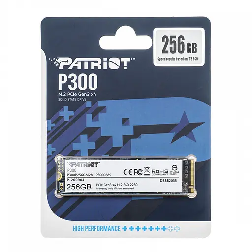 SSD накопитель M.2 Patriot P300 256GB NVMe 2280 PCIe 3.0 3D TLC - фото 2