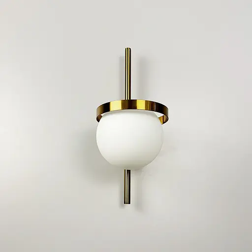 Бра з білим матовим плафоном в латунному корпусі 40х16 см Арт. WB 23/1 AB+WT Line F - фото 2