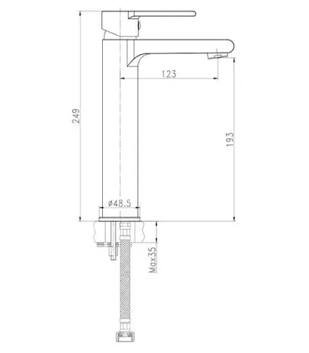 Змішувач для умивальника Cersanit Brasco S951-366 високий Хром 30412 - фото 2