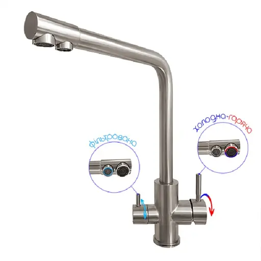 Комплект кухоннї мийки та змішувача з нержавіючої сталі NS-7848, Нержавіюча сталь - фото 3