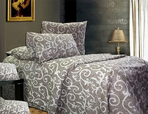 Евро постельный комплект бязь бежевого цвета 326639