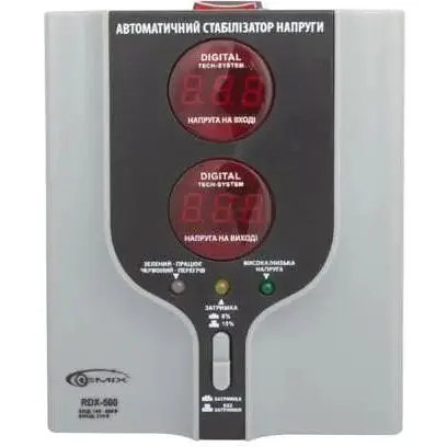 Стабілізатор Gemix RDX-500, 500 VA (350 Вт) вхідна напруга 140-260В вихідна напруга 220В ± 10% 50 Гц, LCD екран - фото 1