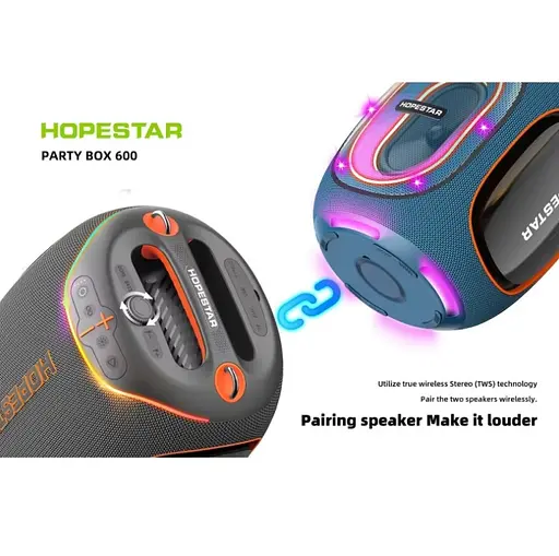 Портативна Bluetooth-колонка Hopestar Party 600 Чорний - фото 3