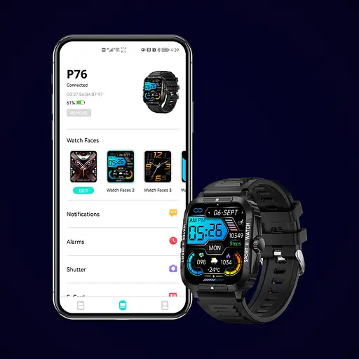 Розумні смарт-годинник Colmi P76 фітнес браслет Black (17838) - фото 6