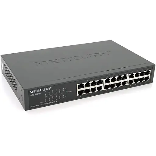 Коммутатор Mercury S124D, 24 порта Ethernet 10/100 Мбит/сек, BOX Q6