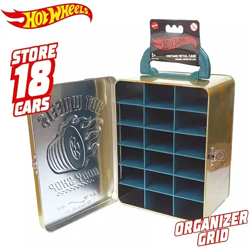 Контейнер Hot Wheels для 18 машинок вінтажний золотистий (HWCC22G) - фото 2